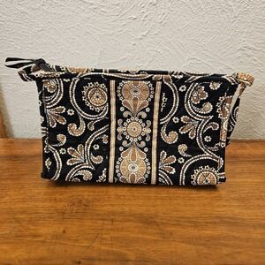 Vera Bradley Cafe Latte Small Zippered Pouch Retired Print Make Up Bag